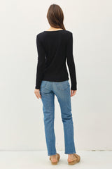 Notched Ultra Soft Basic Long Sleeves - 5 Colors!