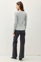 Notched Ultra Soft Basic Long Sleeves - 5 Colors!