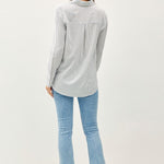 Denim Pinstriped Cotton Top - The Nines