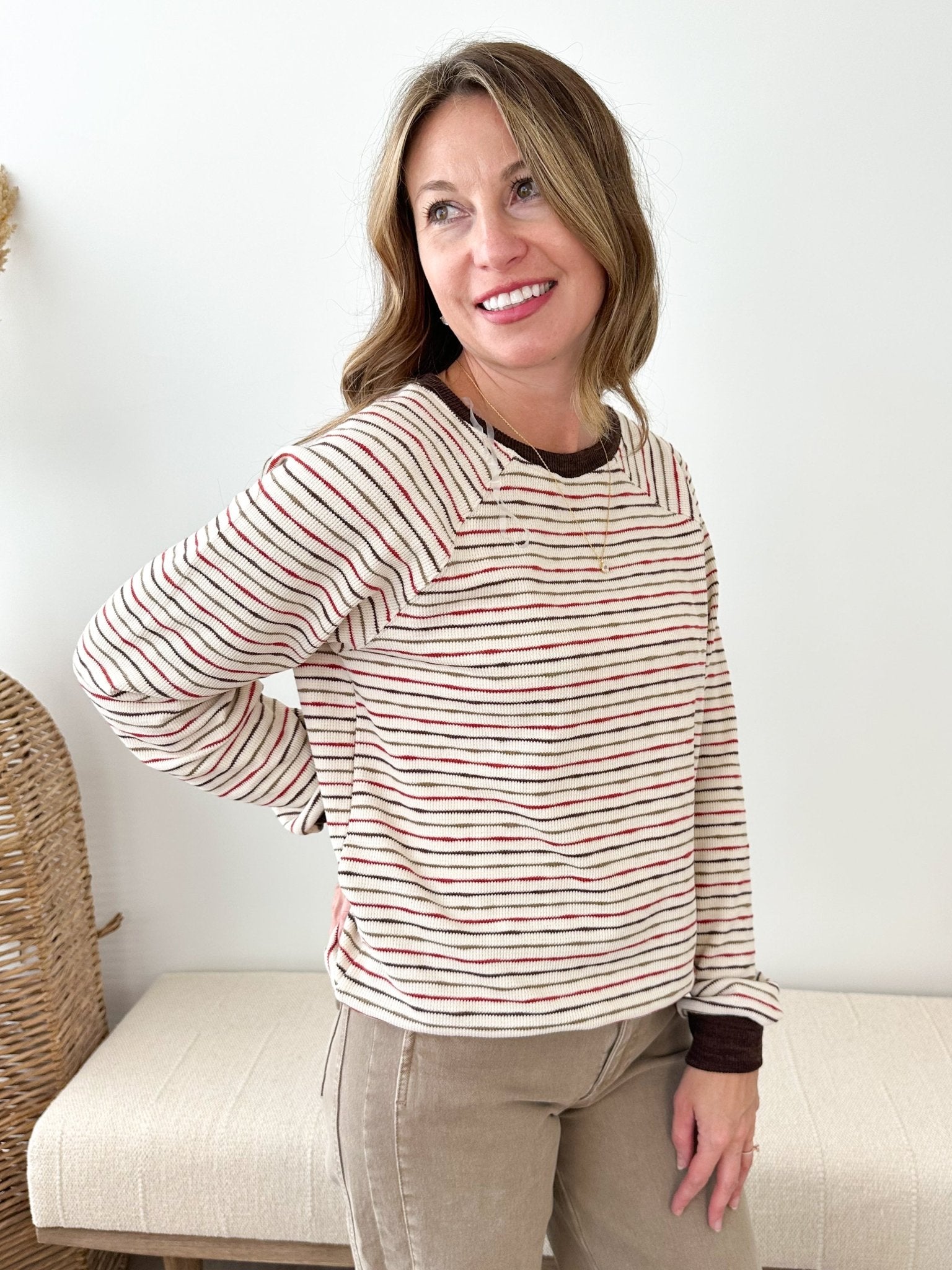 Striped Crew Sweater - The Nines