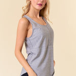 Black Striped Knit Tank Top - The Nines