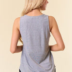 Black Striped Knit Tank Top - The Nines