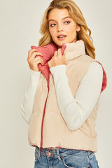 Reversible Cropped Puffer Vests - 6 Colors!