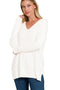 Soft Front Seam V-Neck Pullover