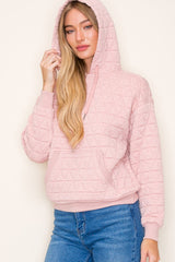 Blush Quilted Hoodie