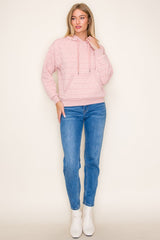 Blush Quilted Hoodie