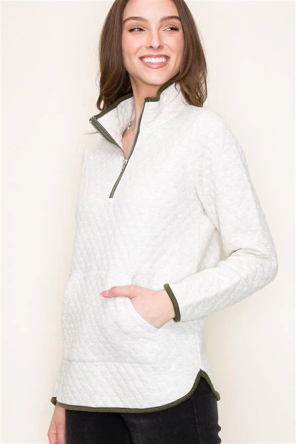 Ava Quilted Lightweight Pullover - 2 colors! - The Nines
