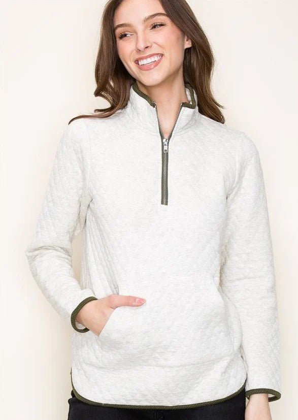 Ava Quilted Lightweight Pullover - 2 colors! - The Nines