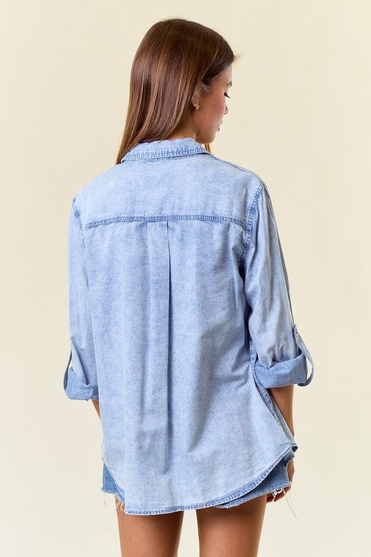 Light Wash Chambray Button Down - The Nines