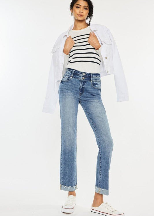 Kan Can dark Wash Slim Straight Jeans - The Nines