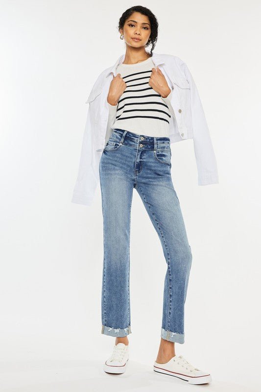 Kan Can dark Wash Slim Straight Jeans - The Nines