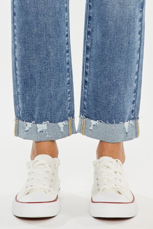 Kan Can dark Wash Slim Straight Jeans - The Nines