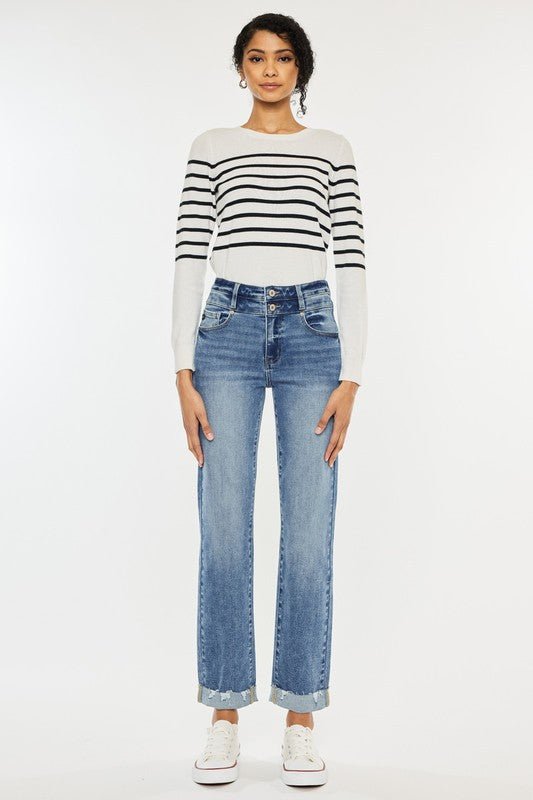 Kan Can dark Wash Slim Straight Jeans - The Nines