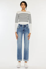 Kan Can Medium Wash Slim Straight Jeans