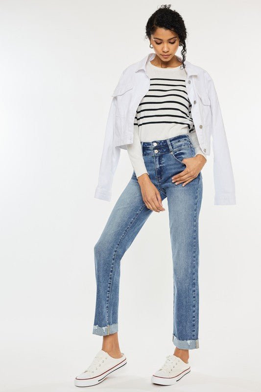 Kan Can dark Wash Slim Straight Jeans - The Nines