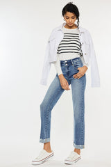 Kan Can Medium Wash Slim Straight Jeans