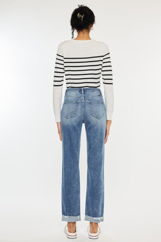 Kan Can dark Wash Slim Straight Jeans - The Nines