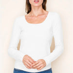 White Seam Back Basic Long Sleeve - The Nines