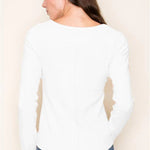 White Seam Back Basic Long Sleeve - The Nines