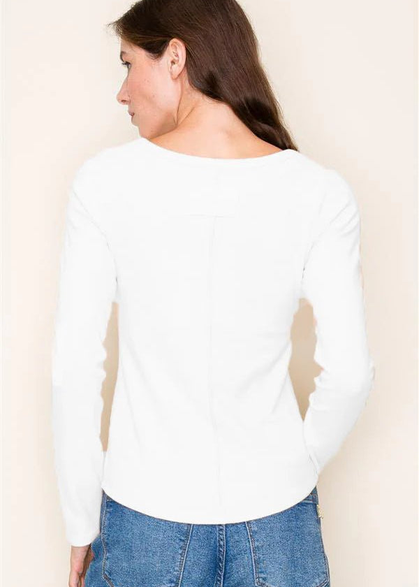 White Seam Back Basic Long Sleeve - The Nines
