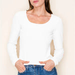 White Seam Back Basic Long Sleeve - The Nines