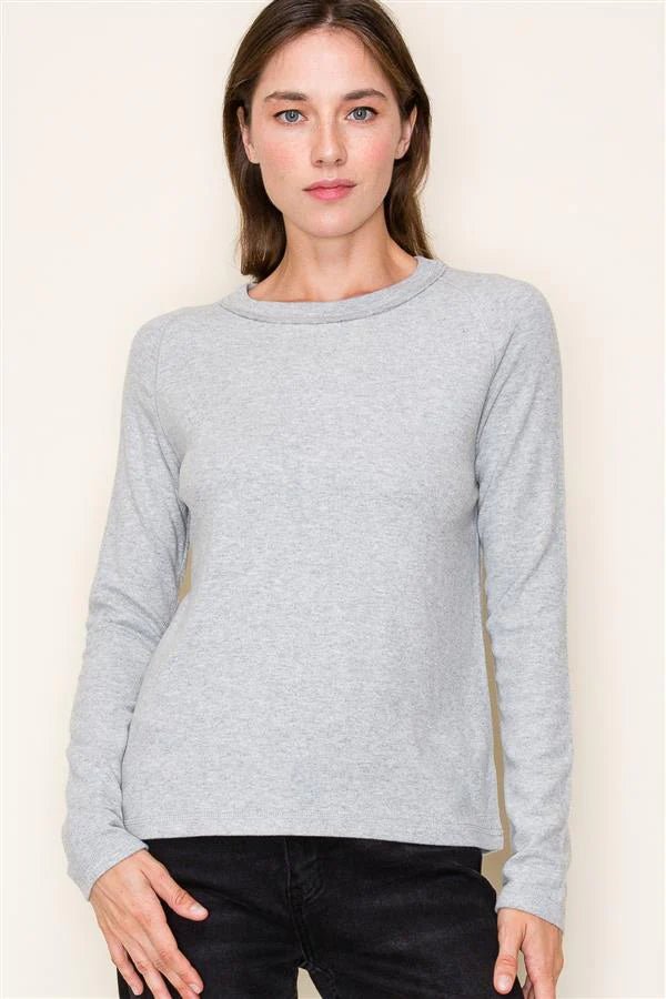 Gray Soft Raglan Long Sleeve - The Nines