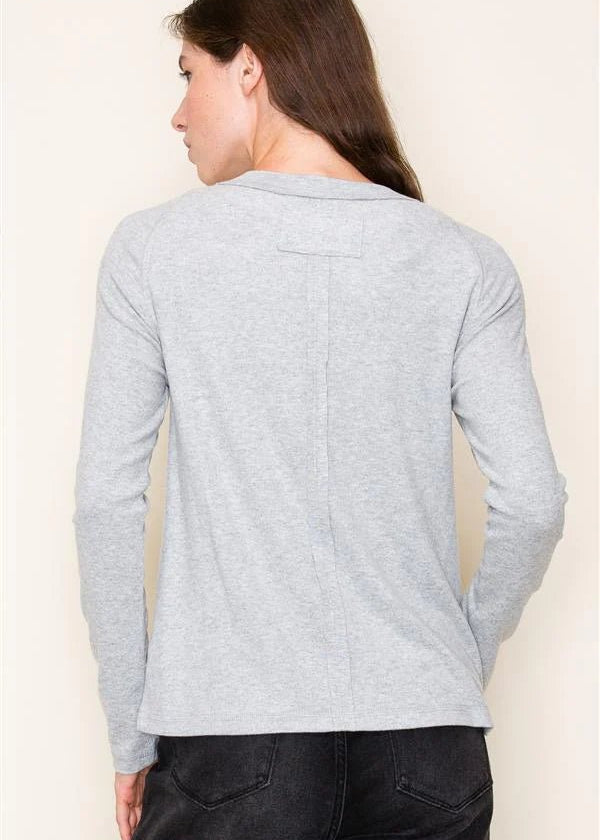 Gray Soft Raglan Long Sleeve - The Nines