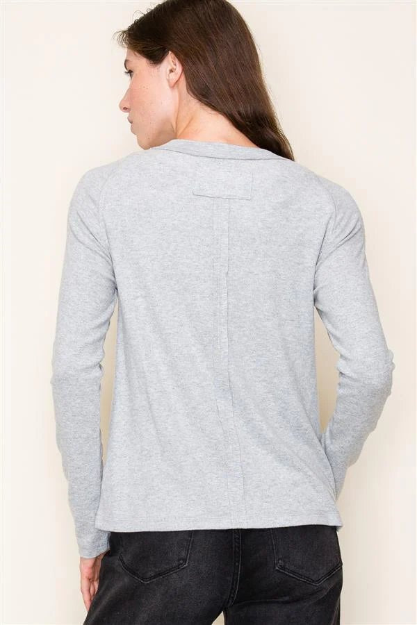 Gray Soft Raglan Long Sleeve - The Nines