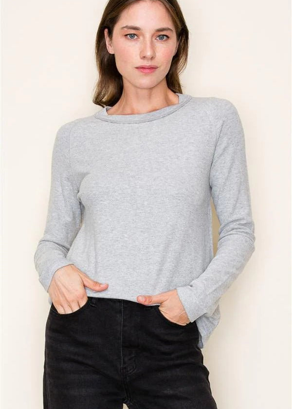 Gray Soft Raglan Long Sleeve - The Nines