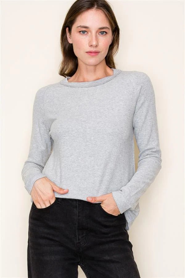 Gray Soft Raglan Long Sleeve - The Nines