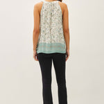 Sage Printed Flowy Tank - The Nines