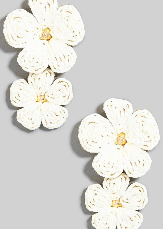 Cream Floral Earrings - The Nines