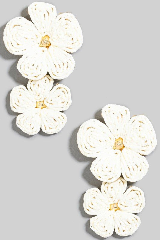 Cream Floral Earrings - The Nines