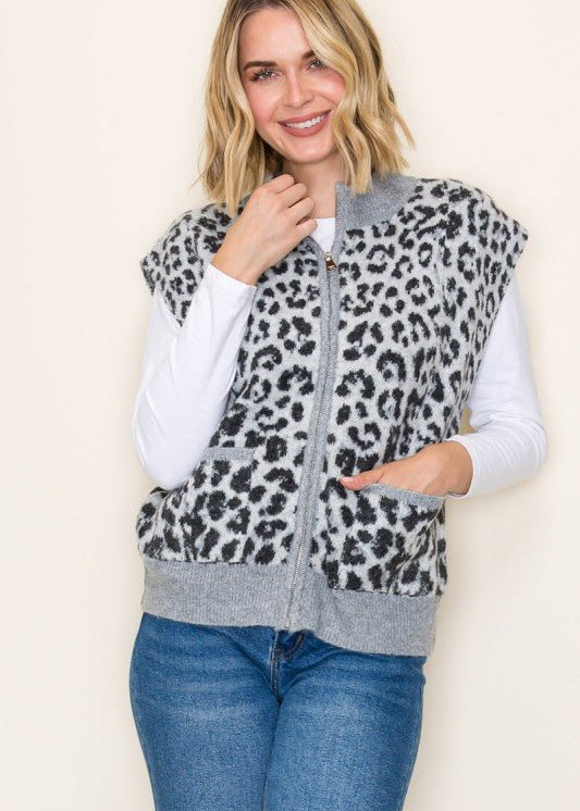 Leopard Sweater Vest - 2 Colors! - The Nines