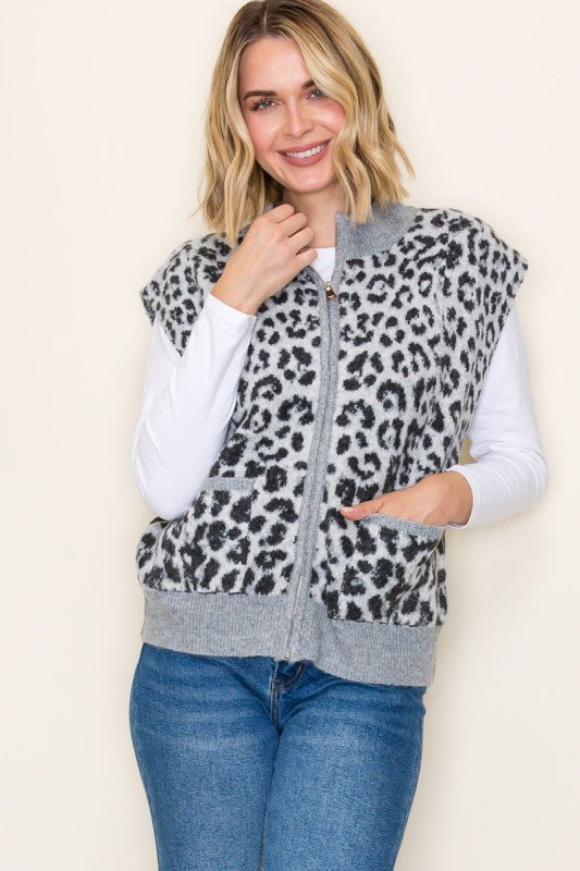 Leopard Sweater Vest - 2 Colors! - The Nines