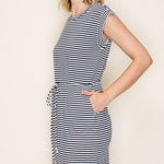 Navy Striped Drawstring Dress - The Nines