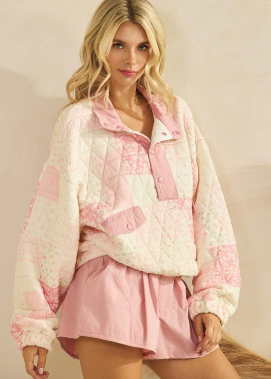 Textured Quilted Print Pullover - 2 colors! - The Nines