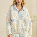 Textured Quilted Print Pullover - 2 colors! - The Nines