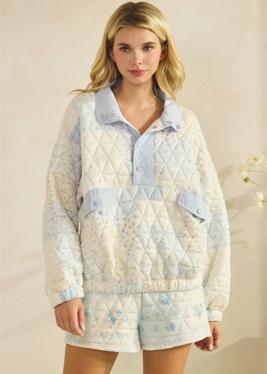 Textured Quilted Print Pullover - 2 colors! - The Nines