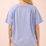 Back Shirred Mineral Wash V - neck Tee - 4 Colors! - The Nines