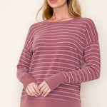 Marsala Striped Thumbhole Top - The Nines