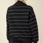 Striped Modal Scuba Zip Pullover - 2 Colors! - The Nines