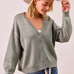 Vintage Olive Sweater Cardigan - The Nines