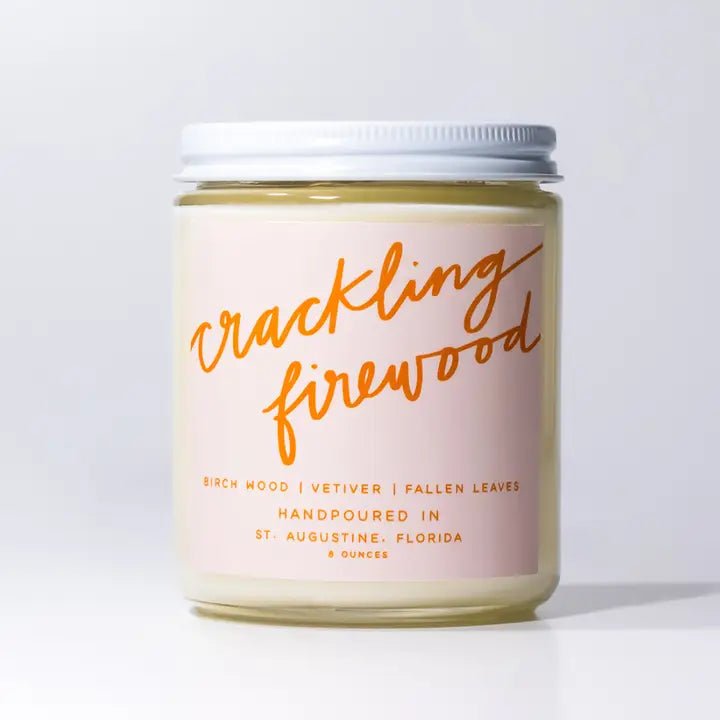 Crackling Firewood 8 oz Soy Wax Hand - Poured - The Nines