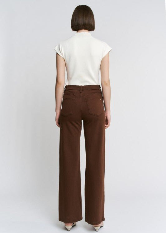 MICA High Rise Brown Vintage Wide Leg Jean - The Nines