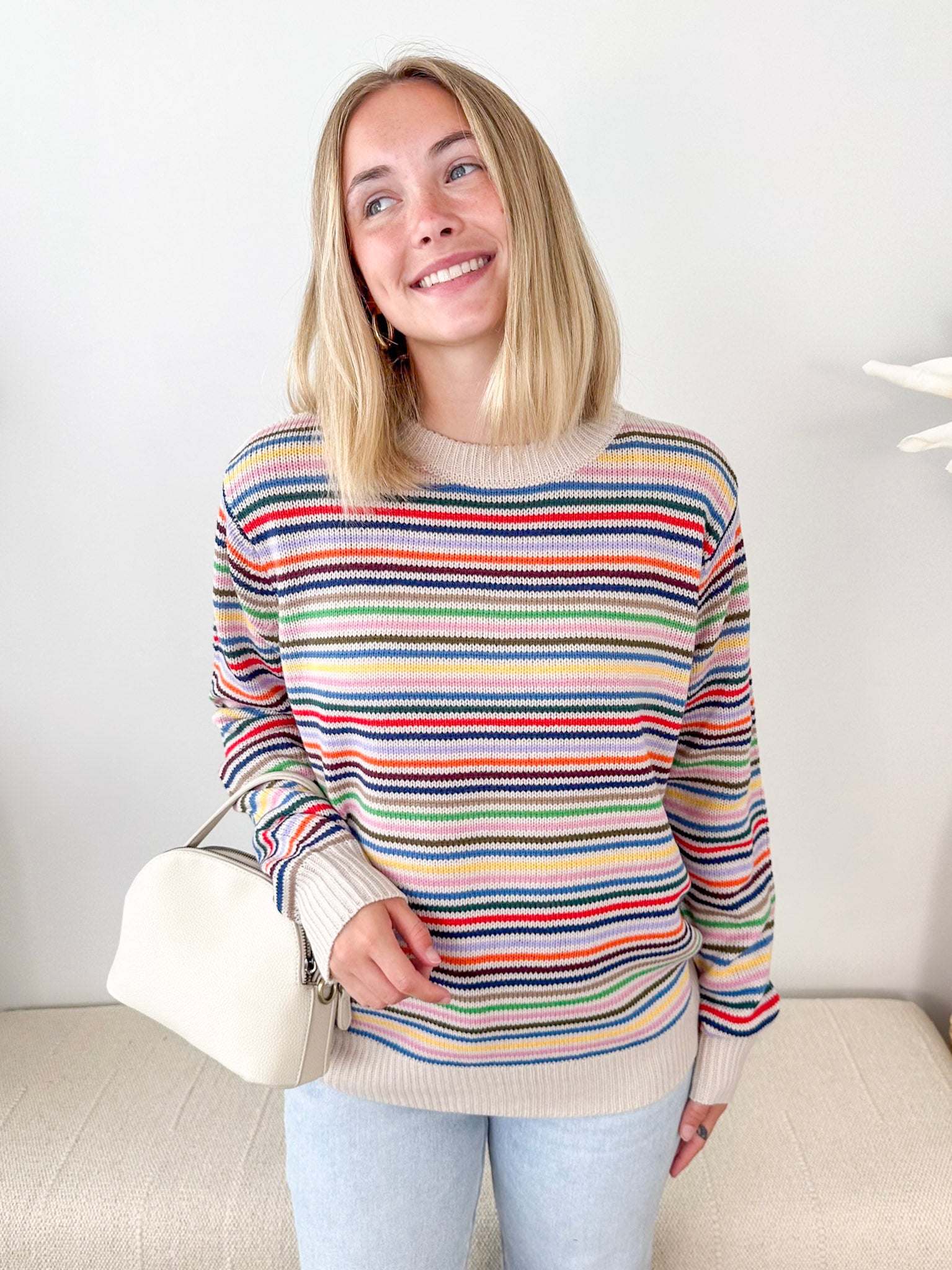 Retro Rainbow Striped Sweater - The Nines