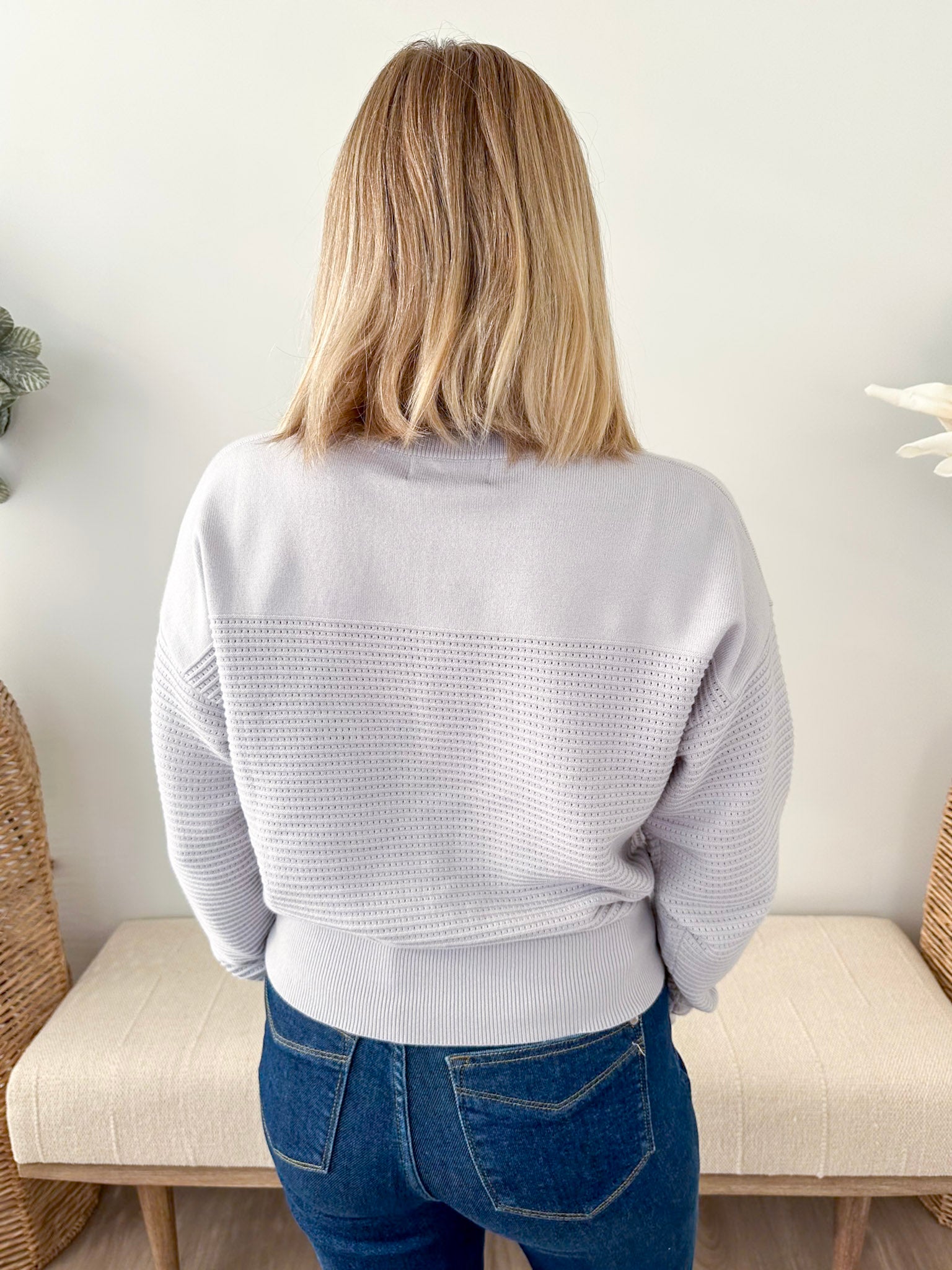 Dolman Textured 1/2 Zip Pullover - The Nines