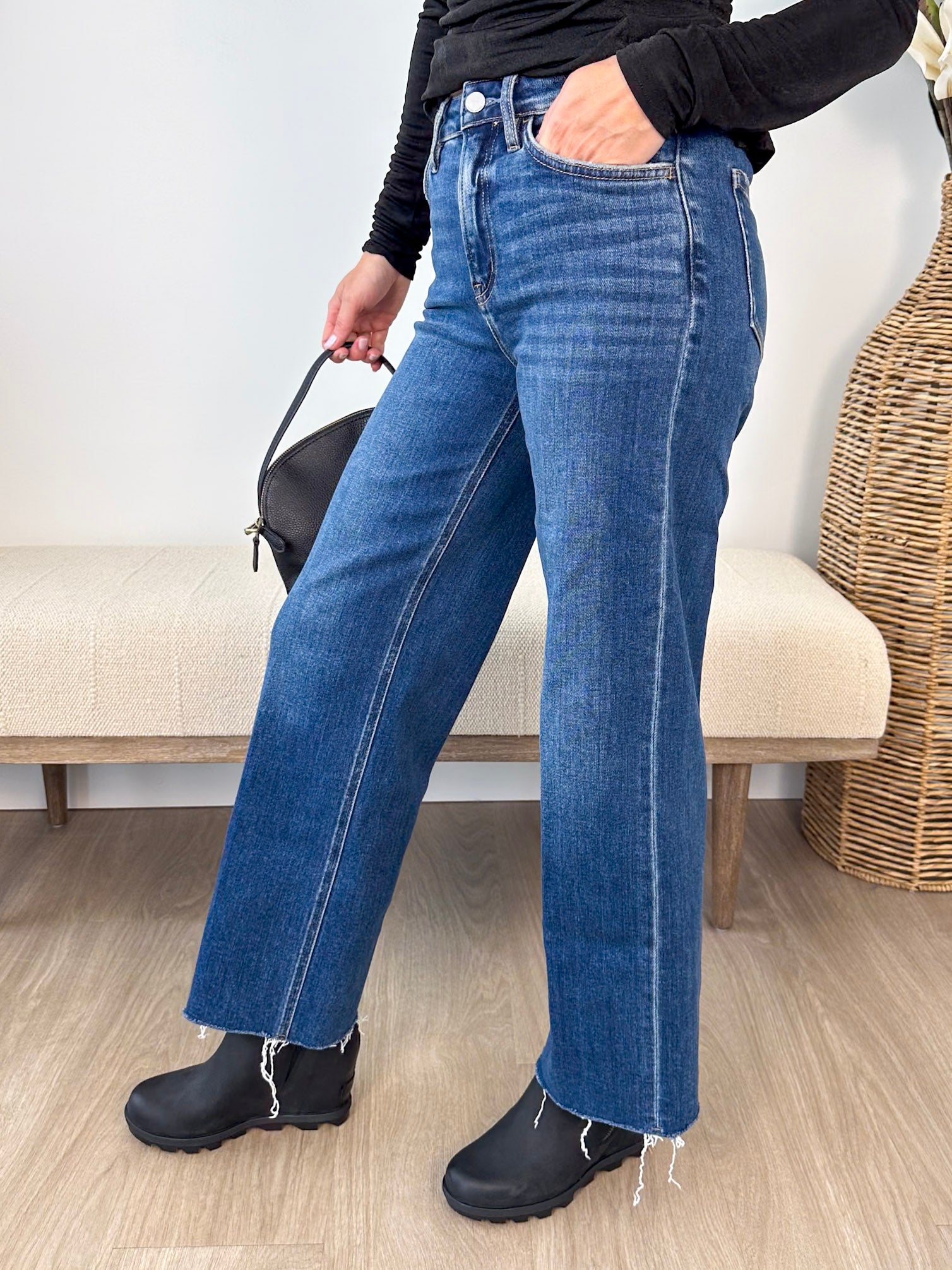 Flying Monkey High Rise Trouser Wide Leg Jeans