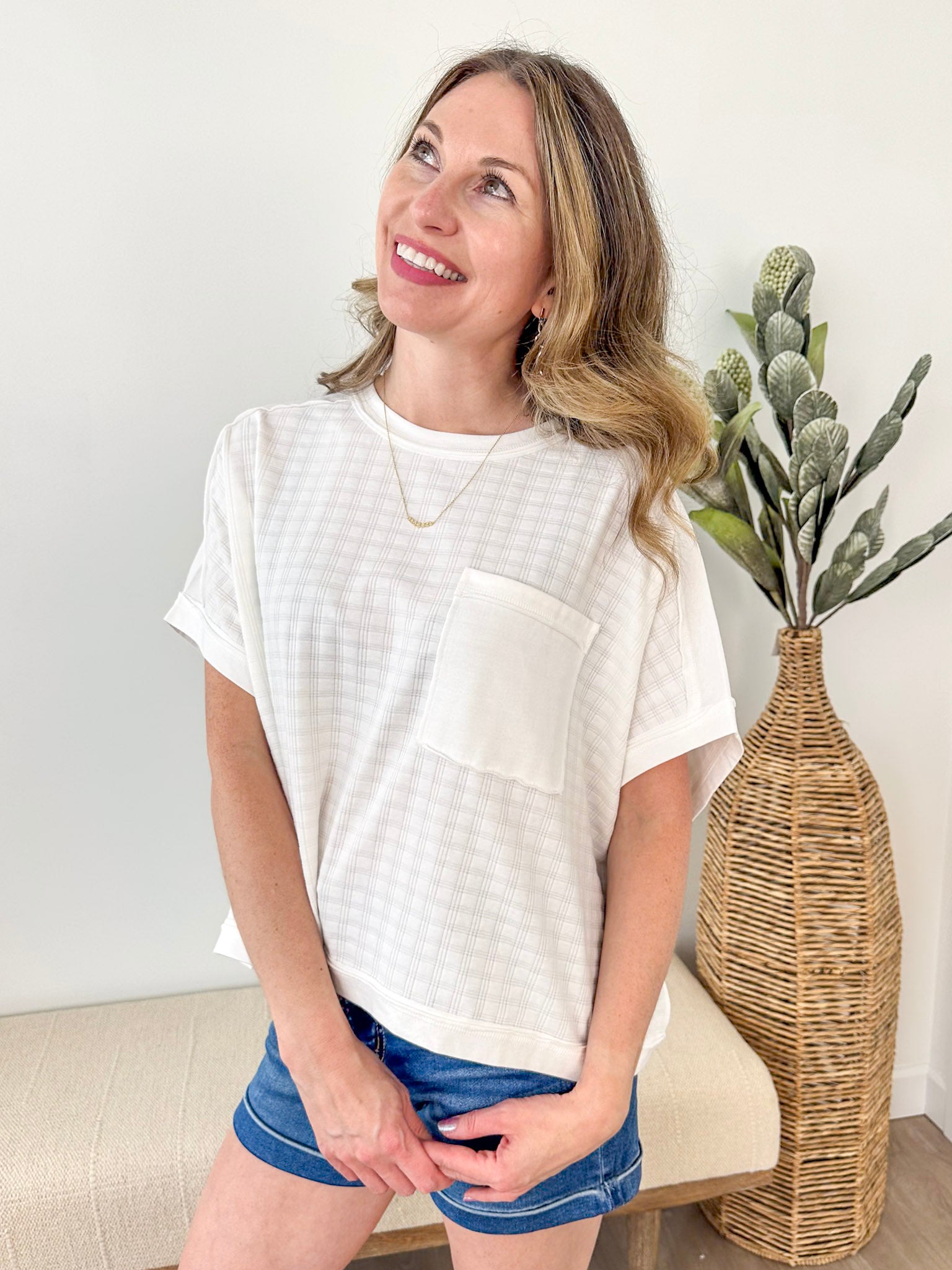 Dolman Textured Pocket Tee - The Nines