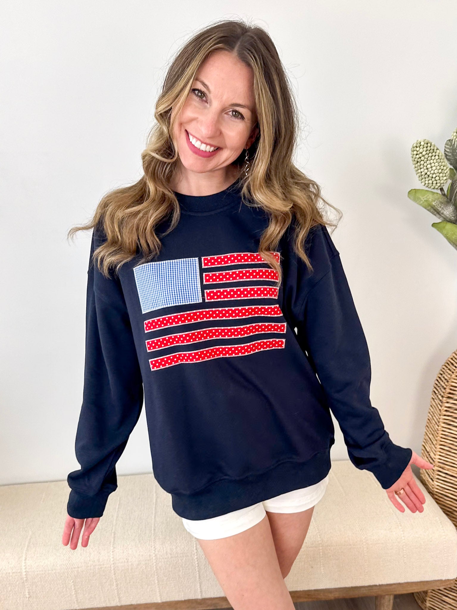Patchwork American Flag Crew - The Nines